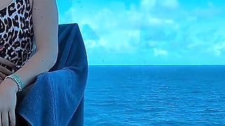 Risky Outdoor Squirt on the Deck of the Ship