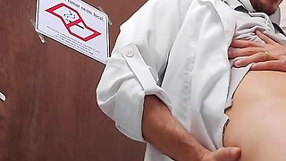 Nurse Takes off Condom While Having Sex with Asian Doctor in Hospital Bathroom