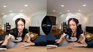 Lustful asian maid VR breathtaking porn movie