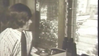 Blonde petite vintage pussy licking in black and white