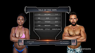 Avery Jane vs Will Pounder - Interracial Hardcore Sex Fight