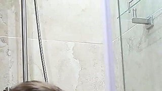 Fat Guy Wild Fuck Skinny Girl in Shower