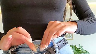 Rough masturbation dildo toys brunette ass solo teen