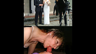 bride wedding dress before during after fucked facial cumshot cuckold compilation