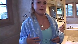Little Blonde And Little Summer In Pissing Blonde Giggles On The Toilet