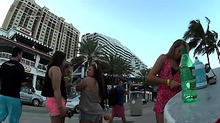 Street voyeur follows pretty amateur girls in sexy bikinis