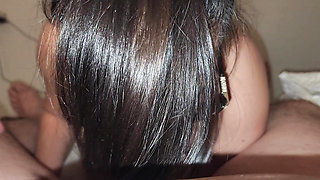 My beautiful Asian wife evening blowjob round two