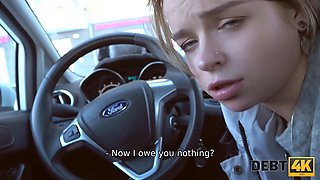 Debt4k. hot barmaid has xxx with collector in order to debt