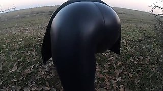 Hot Latina MILF Gives Blowjob in Forest with Husband's Friend - Down Jacket Fetish