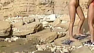 She Give a Nice Suck a Big Cock of His Friend While They Are in the Beach