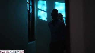TONIGHTS GIRLFRIEND Blonde pornstar Amber Moore gives stud a schoolgirl fantasy