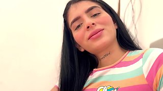 Cute Plump-assed Latina Abby Montana Lets Old Fatty Try Her Tight Young Pussy & Then Sucks Him Off