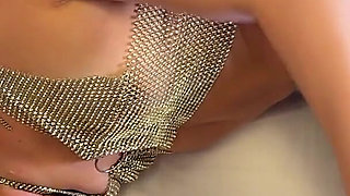 Lots of Cum on Her Pantyhose After Long Slow Tease and Balls Play with Wife of Neighbor From the Big Cock