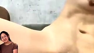 Cute Nerdy Chinese girl masturbate with dildo