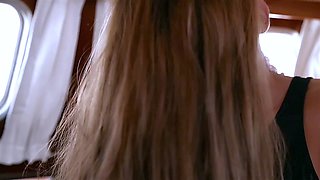 Sexy queen is banging her boyfriend on a boat