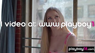 Steamy blond hair girl teenage fingered her juicy vagina