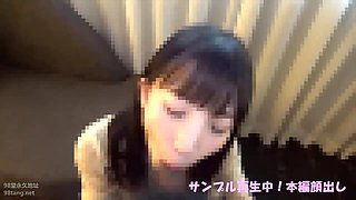 Korean dark-haired is deep-throating a rock rock-hard penis while getting on all fours on the floor, like a gimp