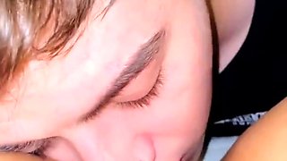 Handsome guy sucking and eating on her wet pussy till she cums