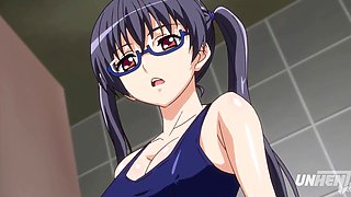 Nerdy hentai teen pounded by pervy stepbro in public restroom