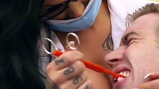 Busty Doctor Candy Sexton Sits On Face Of Patient