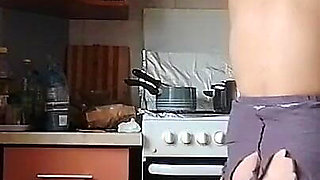 Amateur Wife Prepares Food Naked in the Kitchen