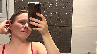 Hot Striptease in the Bathroom