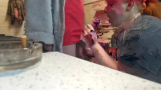 Went for a Smoke and Got a Super Blowjob with Cum in Mouth