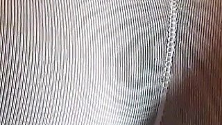MILF with a Big Firm Ass in White Pantyhose and Heels