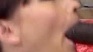 Pretty babe masturbates and seduces guy with big black cock and does anal fucking