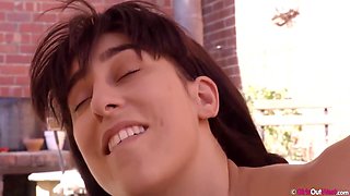 Violet Russo - Hairy Lesbian Gets Her Ass Licked And Fucked With Dildo