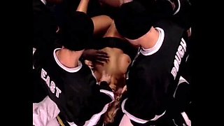 Huge Tits French Blonde Gets Gangbanged By Hockey Team - Anal & DP Action