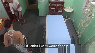Doctor bangs cleaning maid on bed