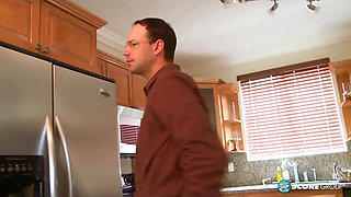 18-year-old Giselle wants the babysitting job, so she fucks