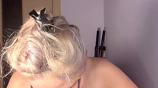 Live Cam Session with a Powerful Goddess in Thick Eyeglasses - Big Lips Sucking Dildo, Tit Play Teasing Your Love Addiction