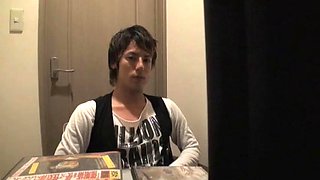Young man jerk off in a room
