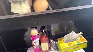 Aroused Slutty Hottie Gets Her Bubble Booty Jizzed After Hot Quickie In the Public Toilet