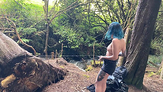 Gothic Girl Sucks a Big Cock in the Middle of the Forest