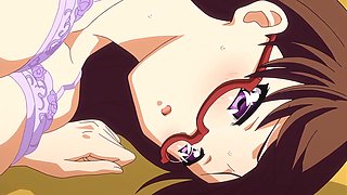 HENTAI: Hot big tiddy girl in schoolgirl uniform fucks with a schoolguy in principal's office