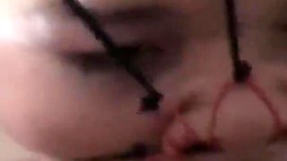 Perfect Sloppy Face Fuck with Nose Hooks and Cum on Her Throat