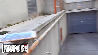 (chiki bunny) is desperate to sell some tickets so she bangs a stranger in public for some money - mofos