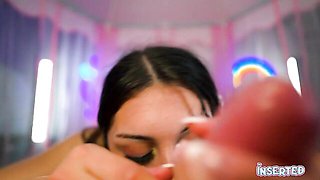 Brunette doll Alice Rebel feels a nice penis in her shaved pussy