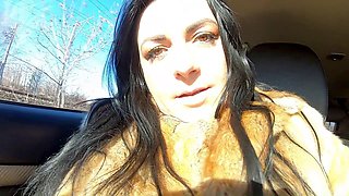 Cheating wife Milfycalla goes shopping with her husband's buddy and gives him outdoor oral pleasure