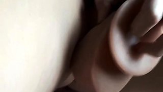 Tattooed Milf Orgasms on Webcam with Huge Dildo