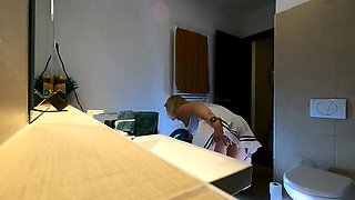 Molly Cute Hot Blonde Cheerleader Flashing Tits and Pussy Under Her Short Skirt