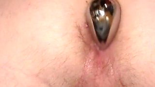 Balddaddy Daddy Inserts Medium Steel Plug Into Tight Asshole, Spanks Plug Balddaddy2