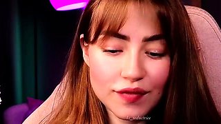 Close up with teen blonde sex doll rubbing her cunt