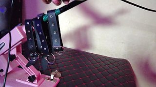 Dominatix Eva Latex Femdom Fetish Purple Rubber Big Ass MILF BDSM Solo Fuck Machine Hot High Heels