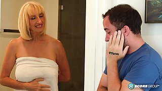 New big-titted 60-year-old Morgan fucks her step-son