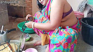 Indian stepmom gives sloppy blowjob and swallows cum