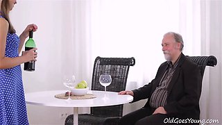 Sexy czech young having porno with grey-haired granddad